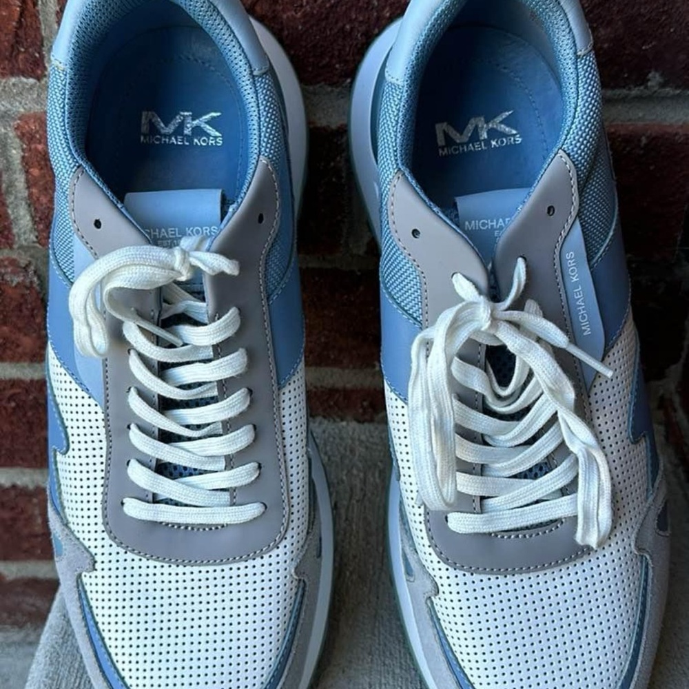 Michael Kors Men's Blue and White Sneakers